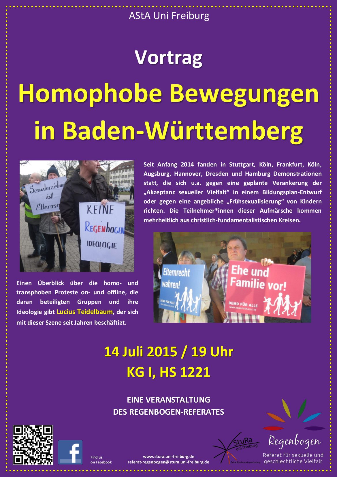 Plakat Homophobe Bewegungen in BaWü