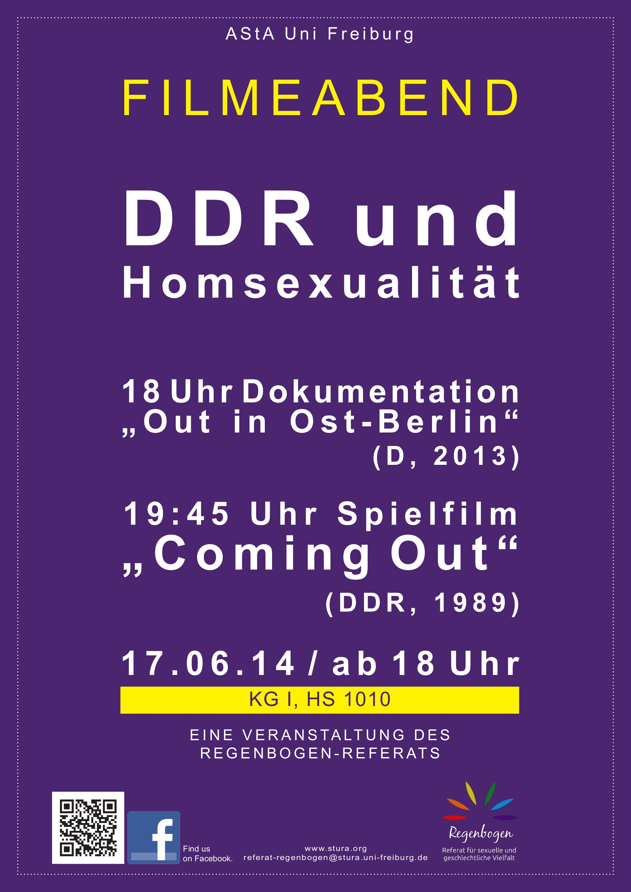 Plakat Filmeabend DDR und Homosexualität