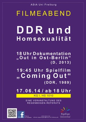 Plakat Filmeabend DDR und Homosexualität
